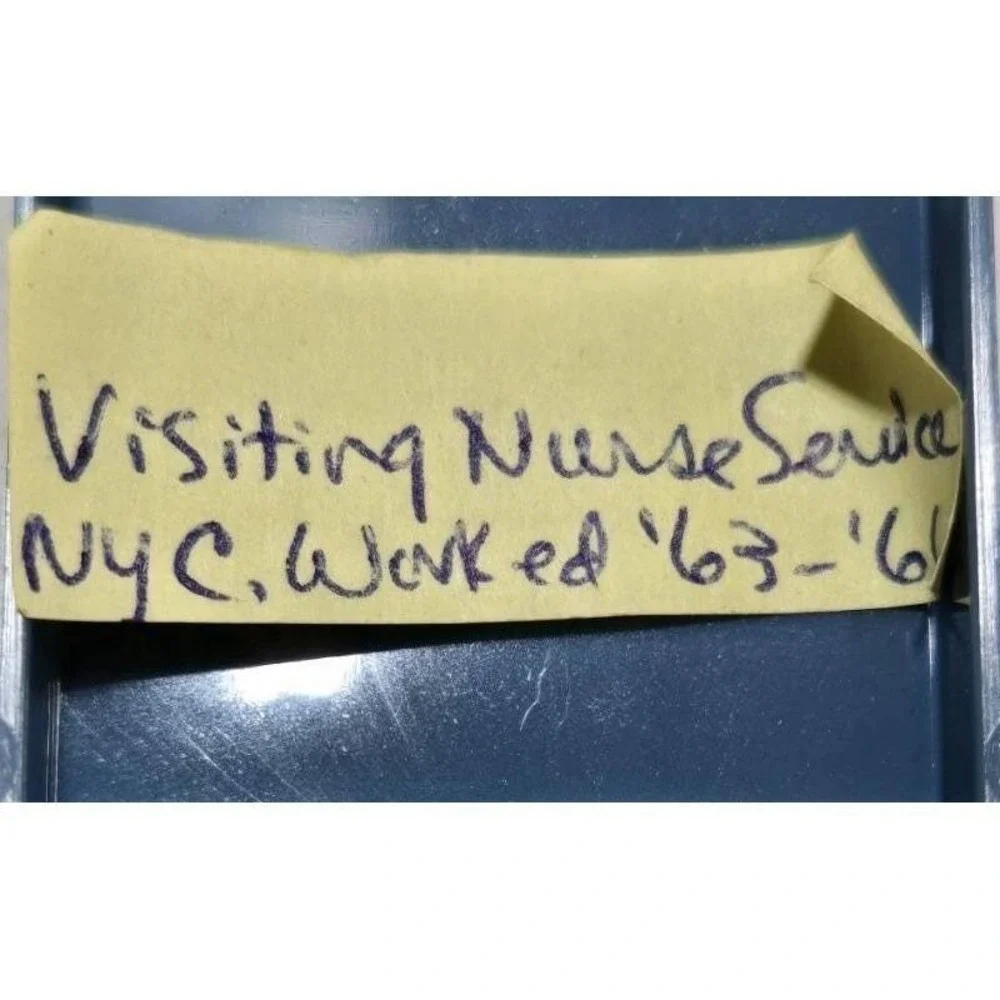 Vintage STERLING Silver Visiting Nurse Service Disc‎ Pin NYC 1963-1966